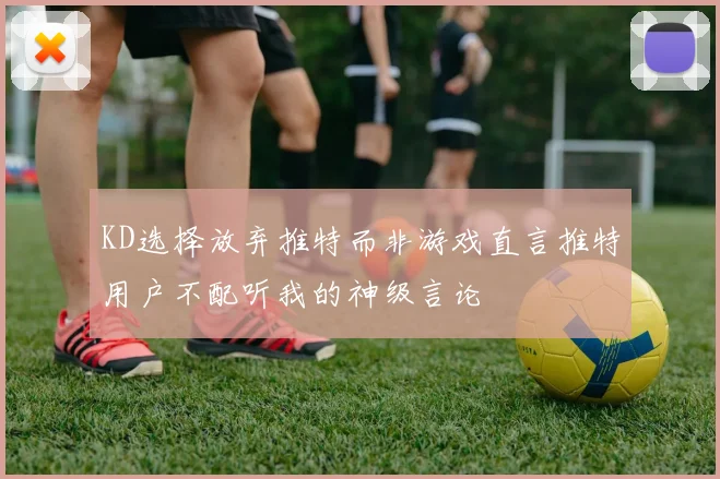 KD选择放弃推特而非游戏直言推特用户不配听我的神级言论